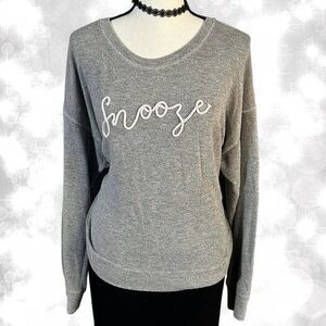 Cozycore “Snooze” Embroidered Grey Sweatshirt